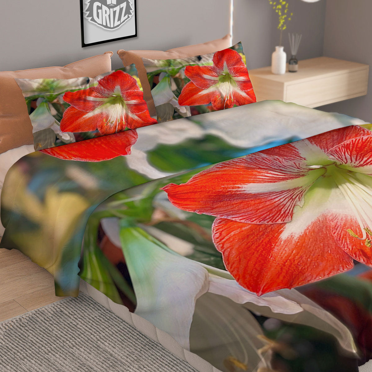 American Flag White And Black Print Duvet Cover Bedding Set