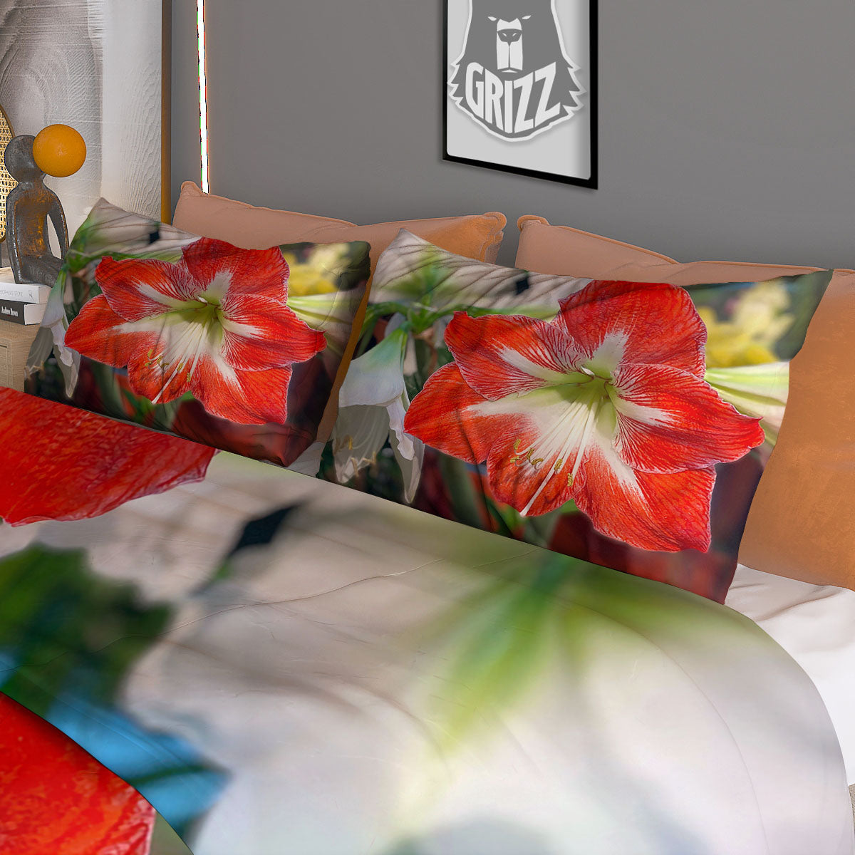 American Flag White And Black Print Duvet Cover Bedding Set