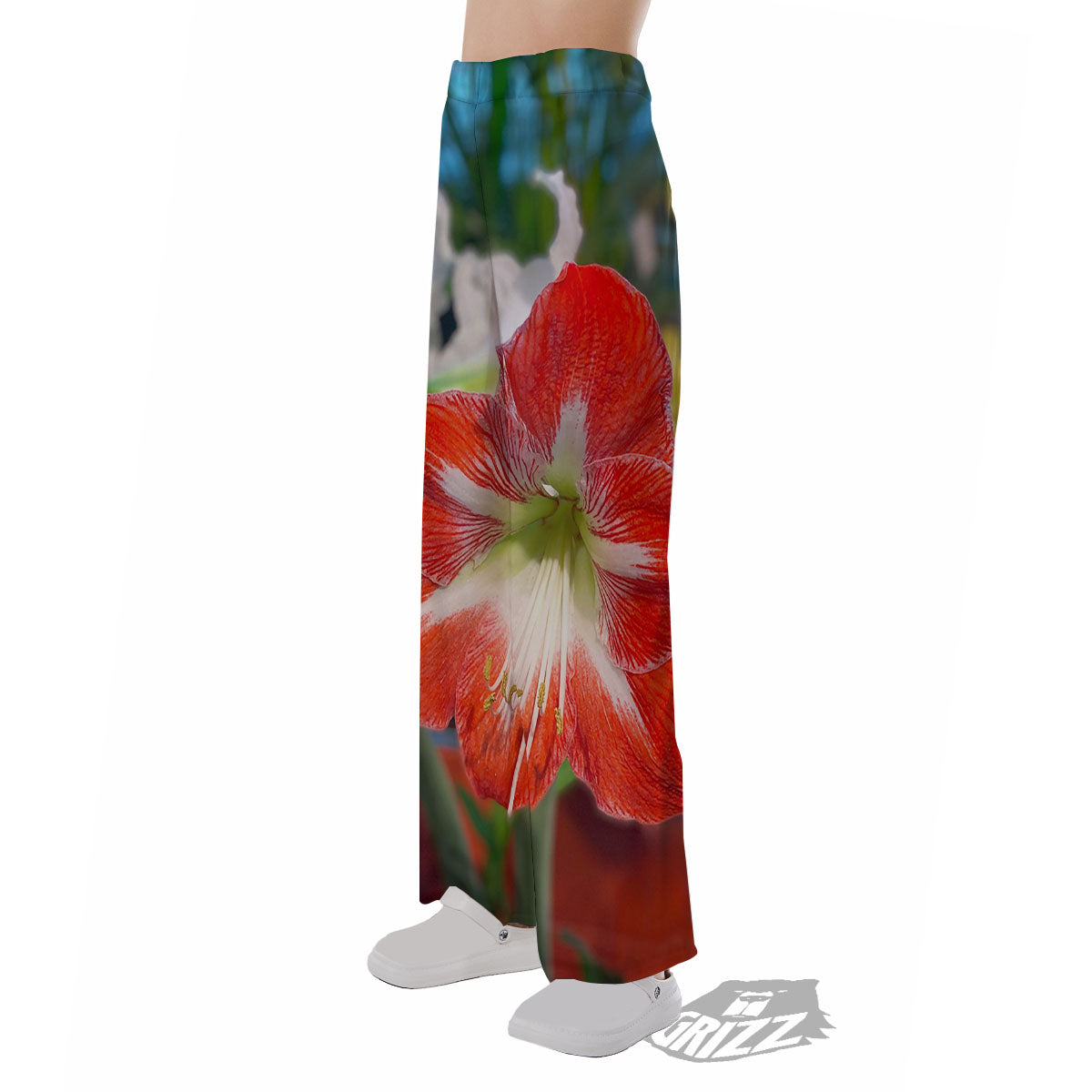 Amaryllis White And Red Print Pajama Pants-grizzshop