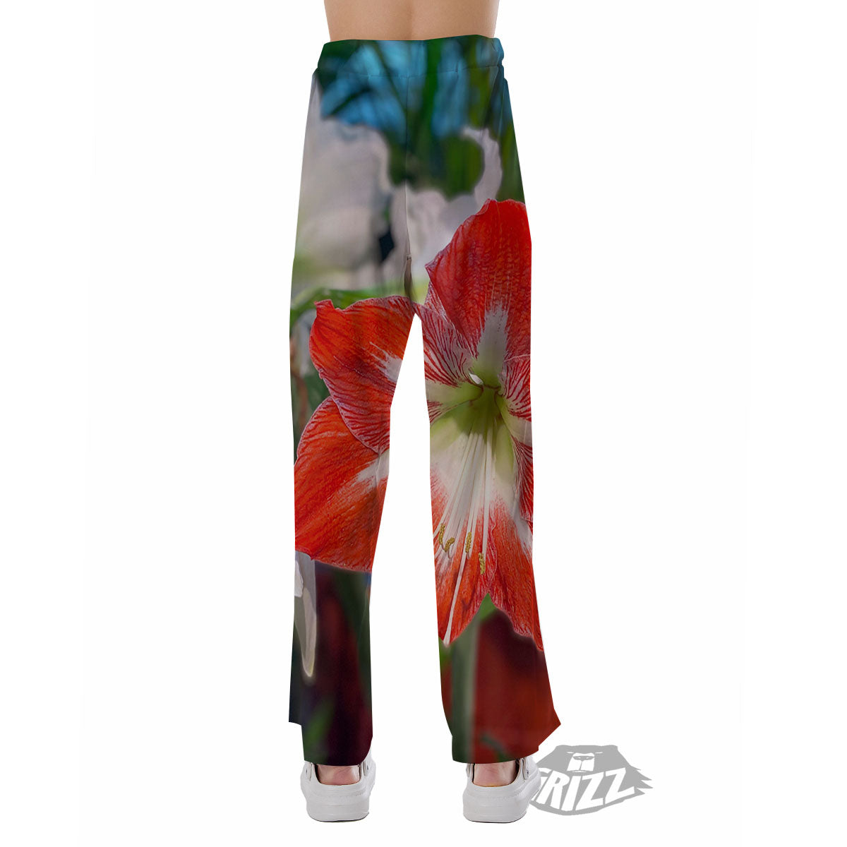 Amaryllis White And Red Print Pajama Pants-grizzshop