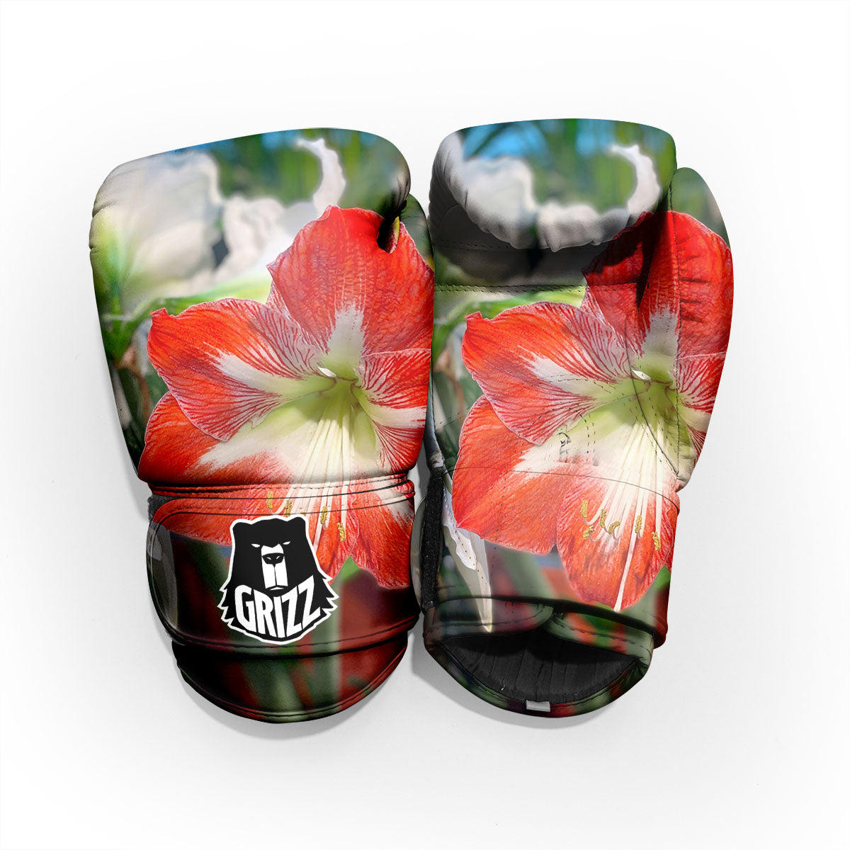 Amaryllis White And Red Print Pro Boxing Glove