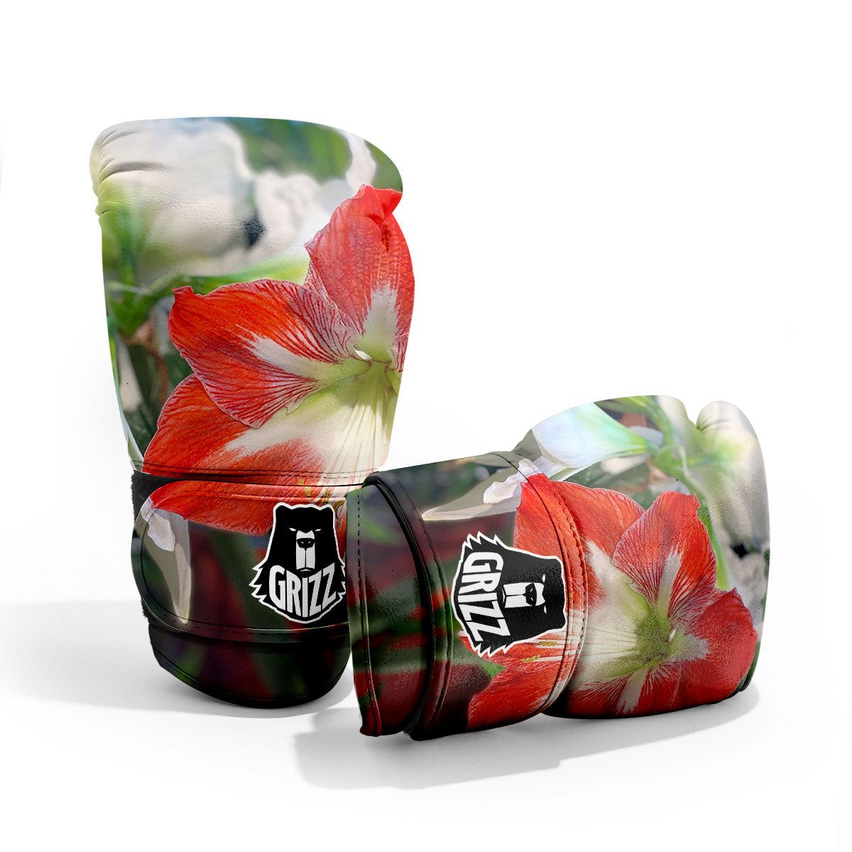 Amaryllis White And Red Print Pro Boxing Glove