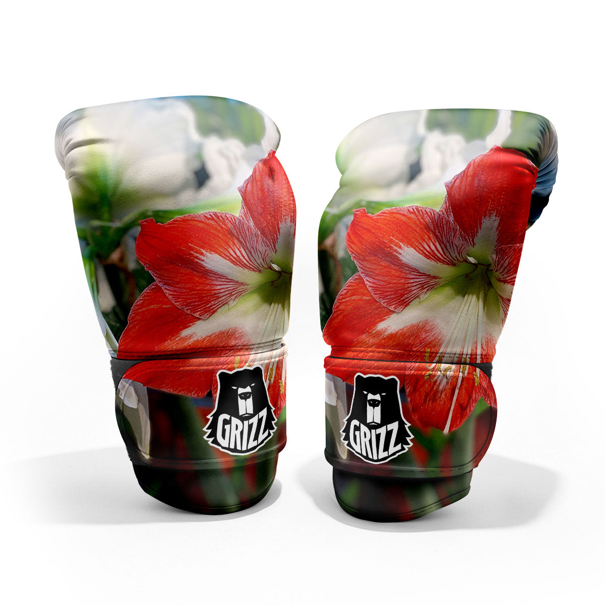 Amaryllis White And Red Print Pro Boxing Glove
