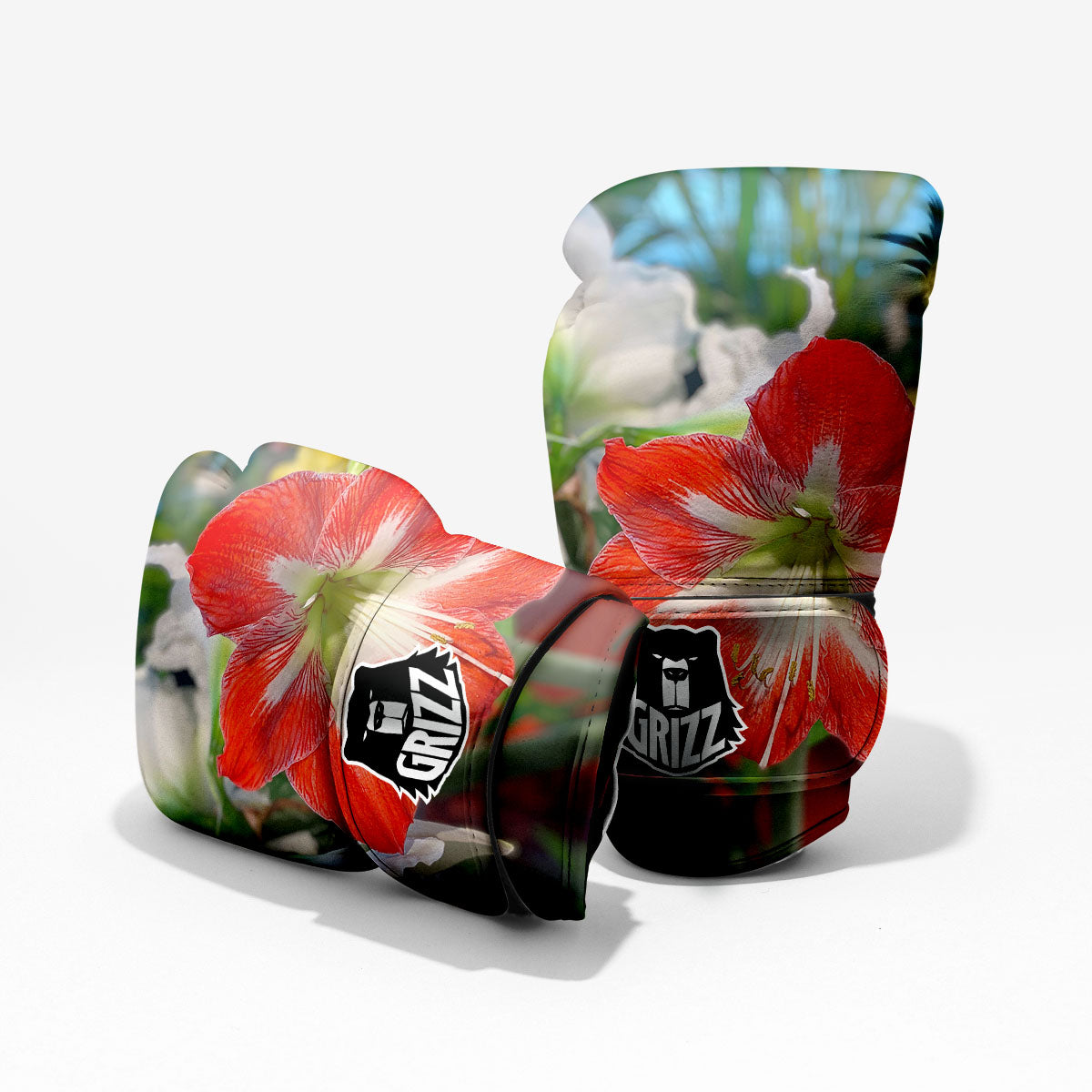 Amaryllis White And Red Print Pro Boxing Glove