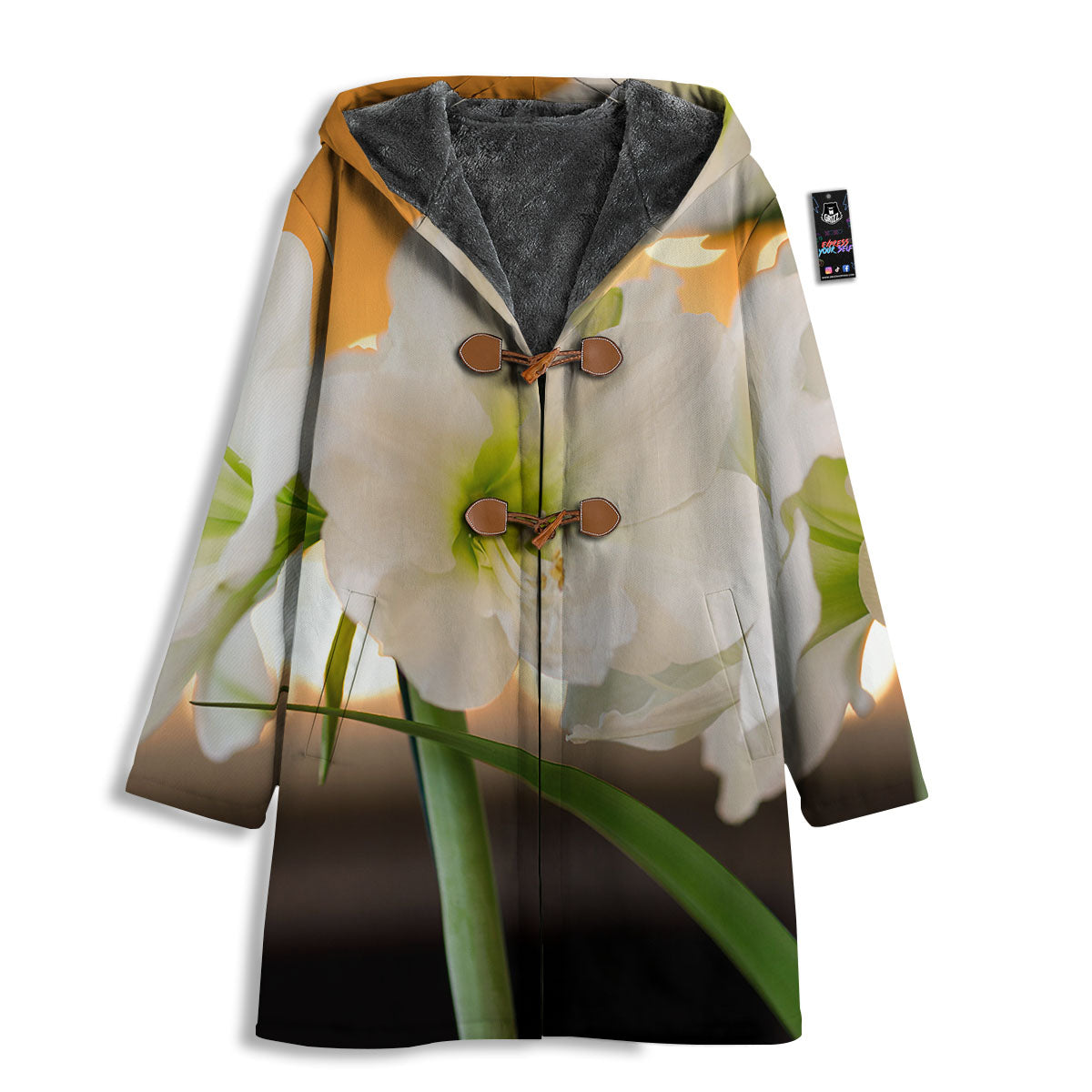 Amaryllis White Print Men's Windbreaker Jacket-grizzshop