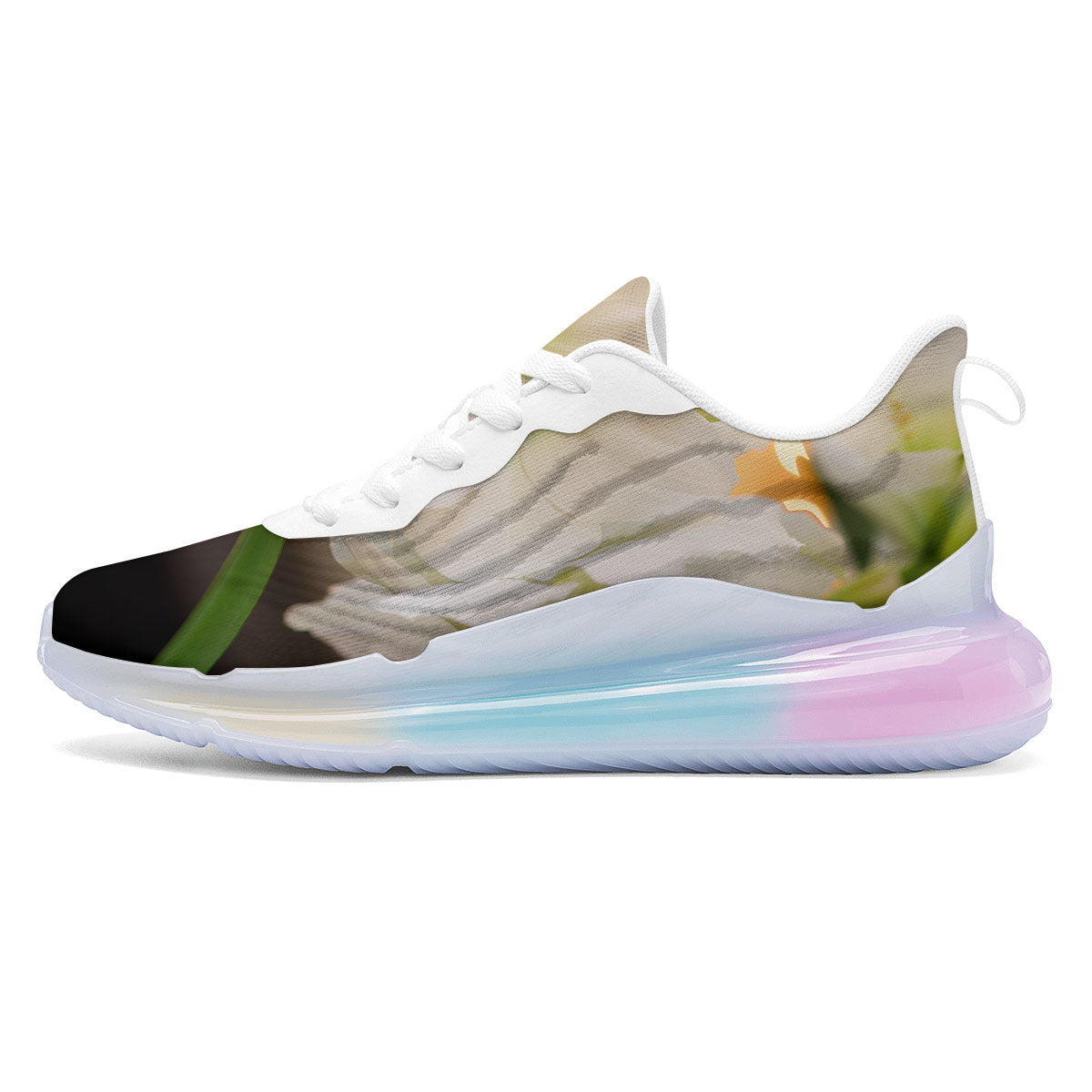 Amaryllis White Print Running Sneakers-grizzshop