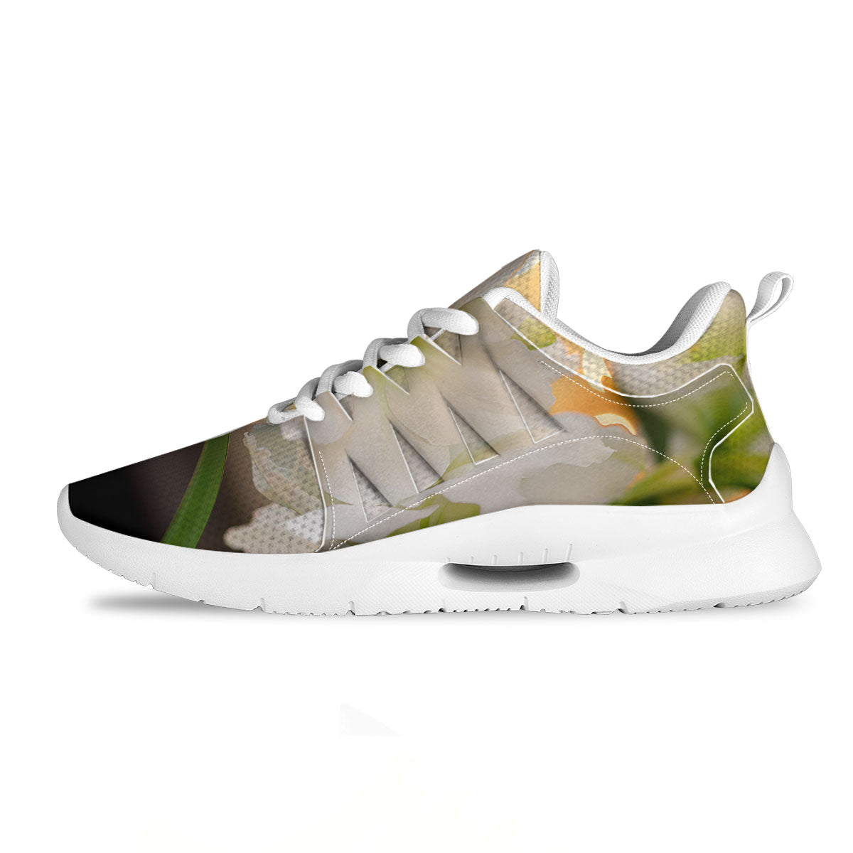 Amaryllis White Print Tennis Shoes-grizzshop