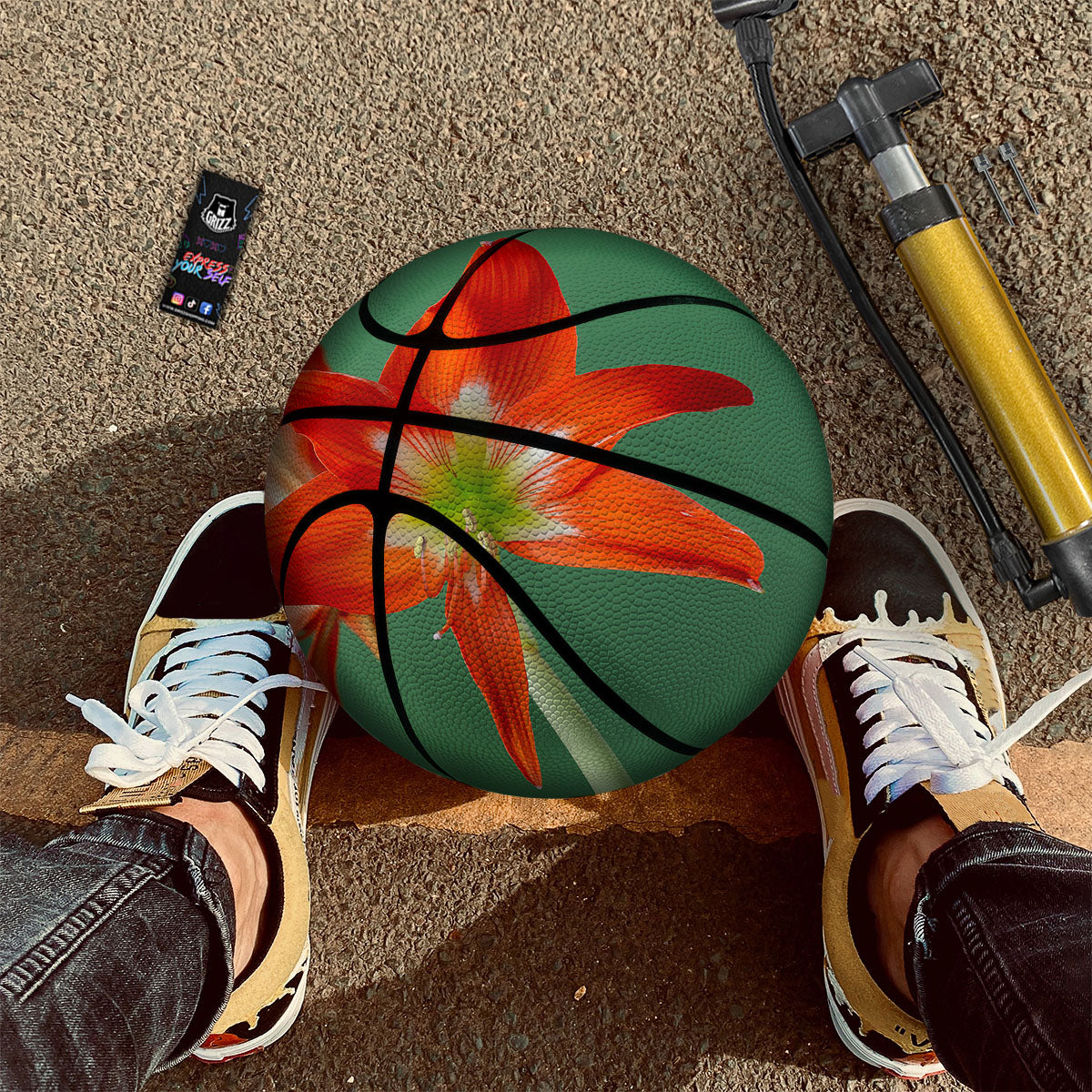 Amaryllis Orange Print Basketball