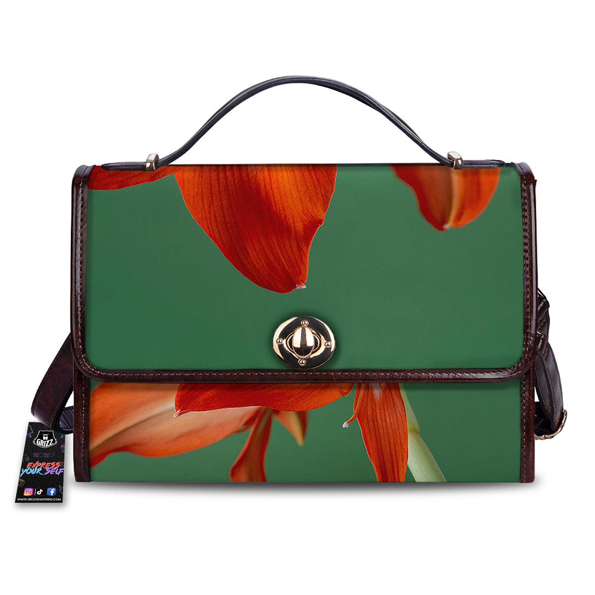 Amaryllis Orange Print Women's Satchel Bag