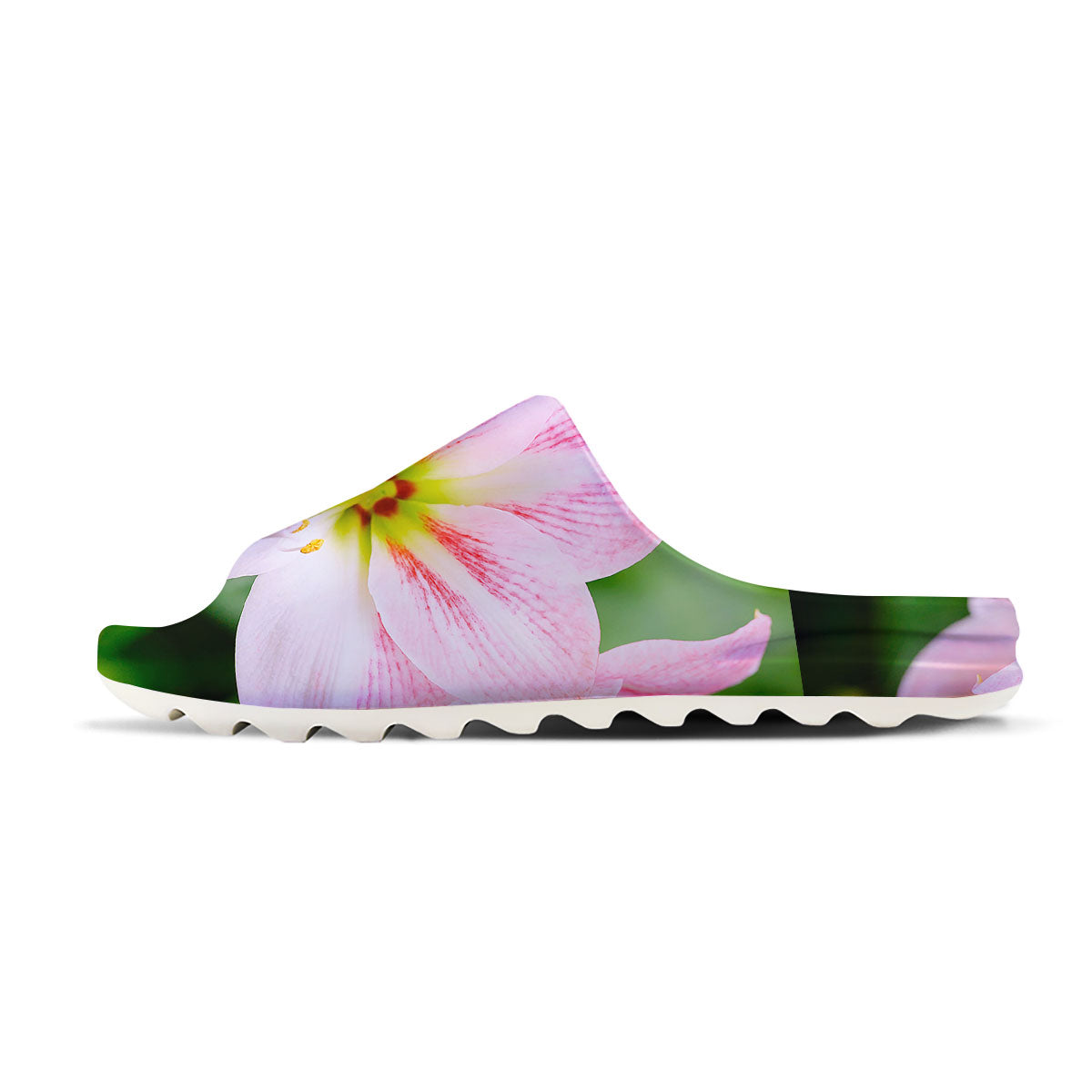 Amaryllis Pink And White Print Sandals-grizzshop