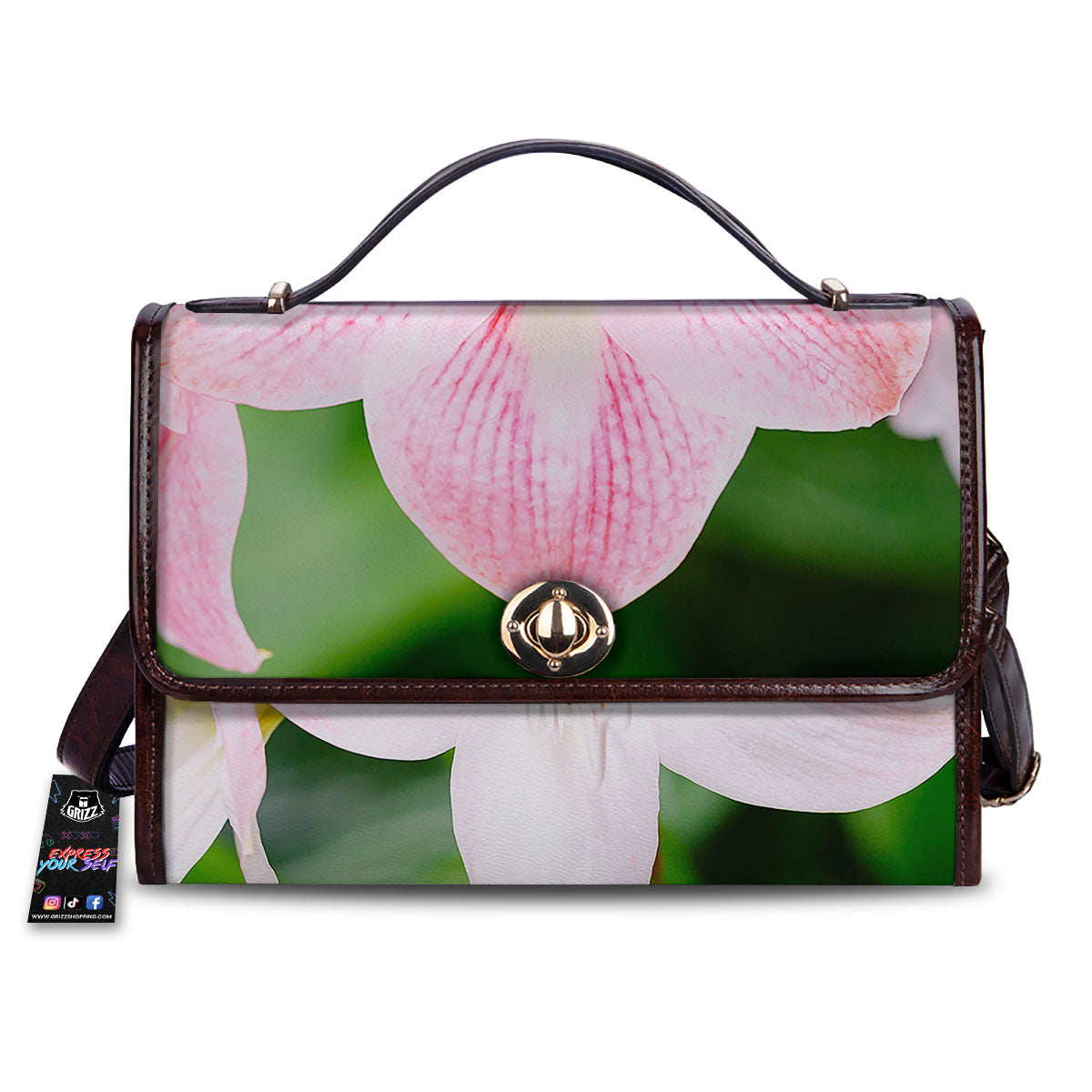 Amaryllis Pink And White Print Women's Satchel Bag