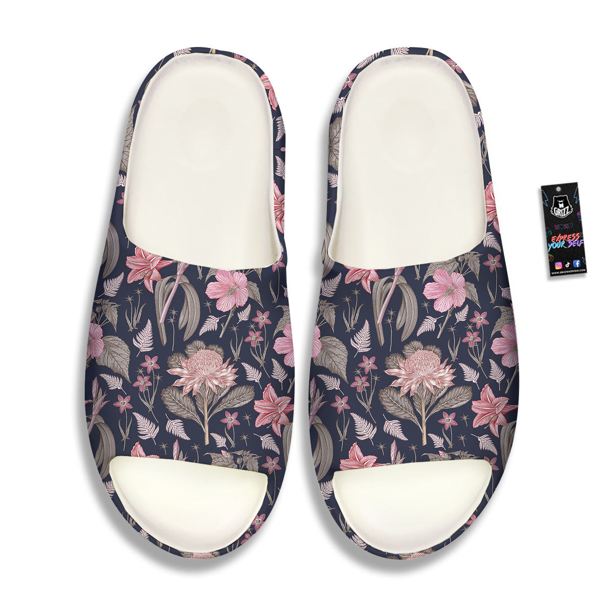 Amaryllis Pink Print Pattern Sandals-grizzshop