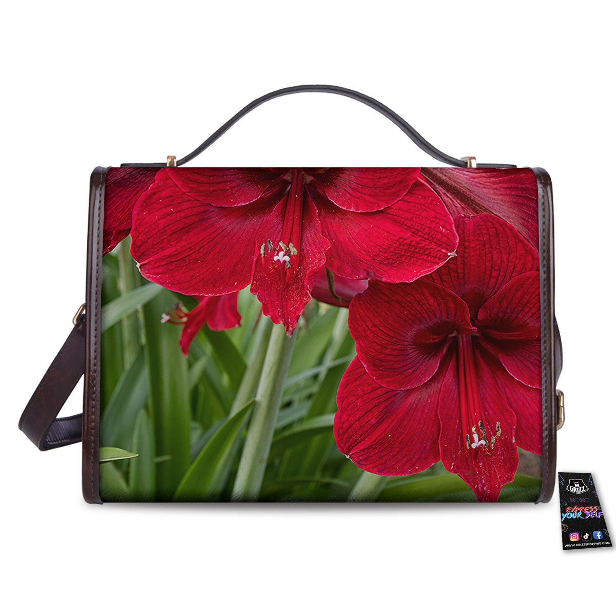 Amaryllis Red Print Women's Satchel Bag