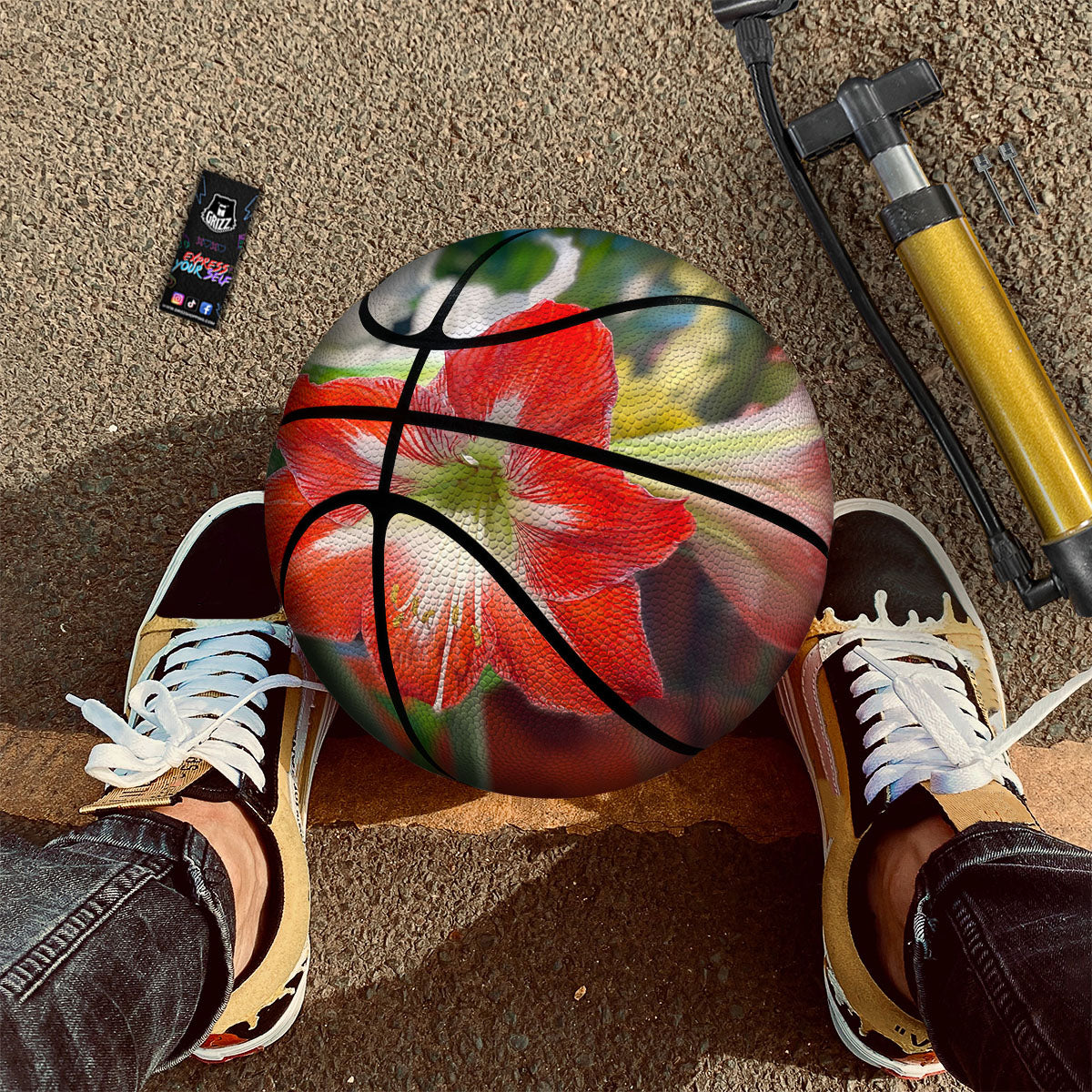 American Flag White And Black Print Basketball