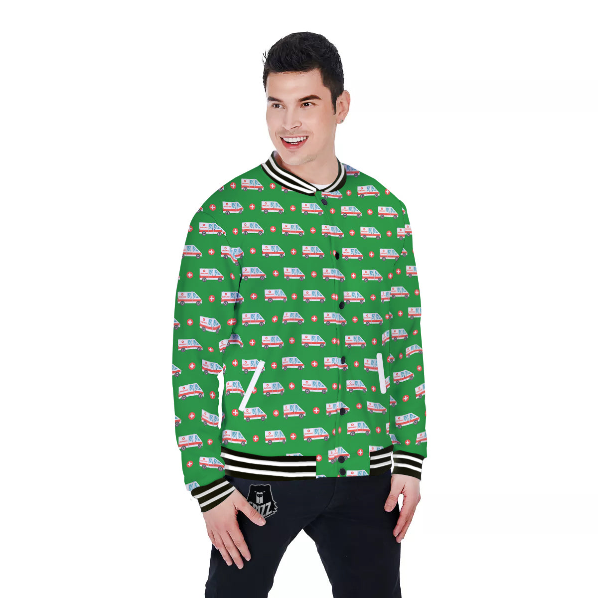 Ambulance Car Paramedic Print Pattern Baseball Jacket-grizzshop