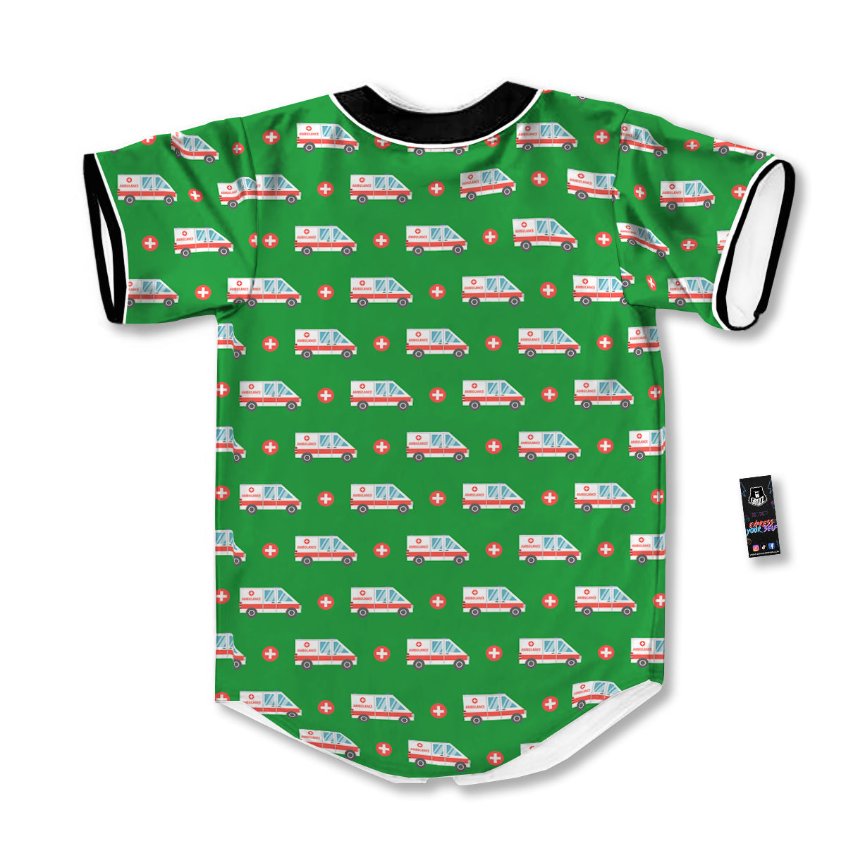 Ambulance Car Paramedic Print Pattern Baseball Jersey-grizzshop