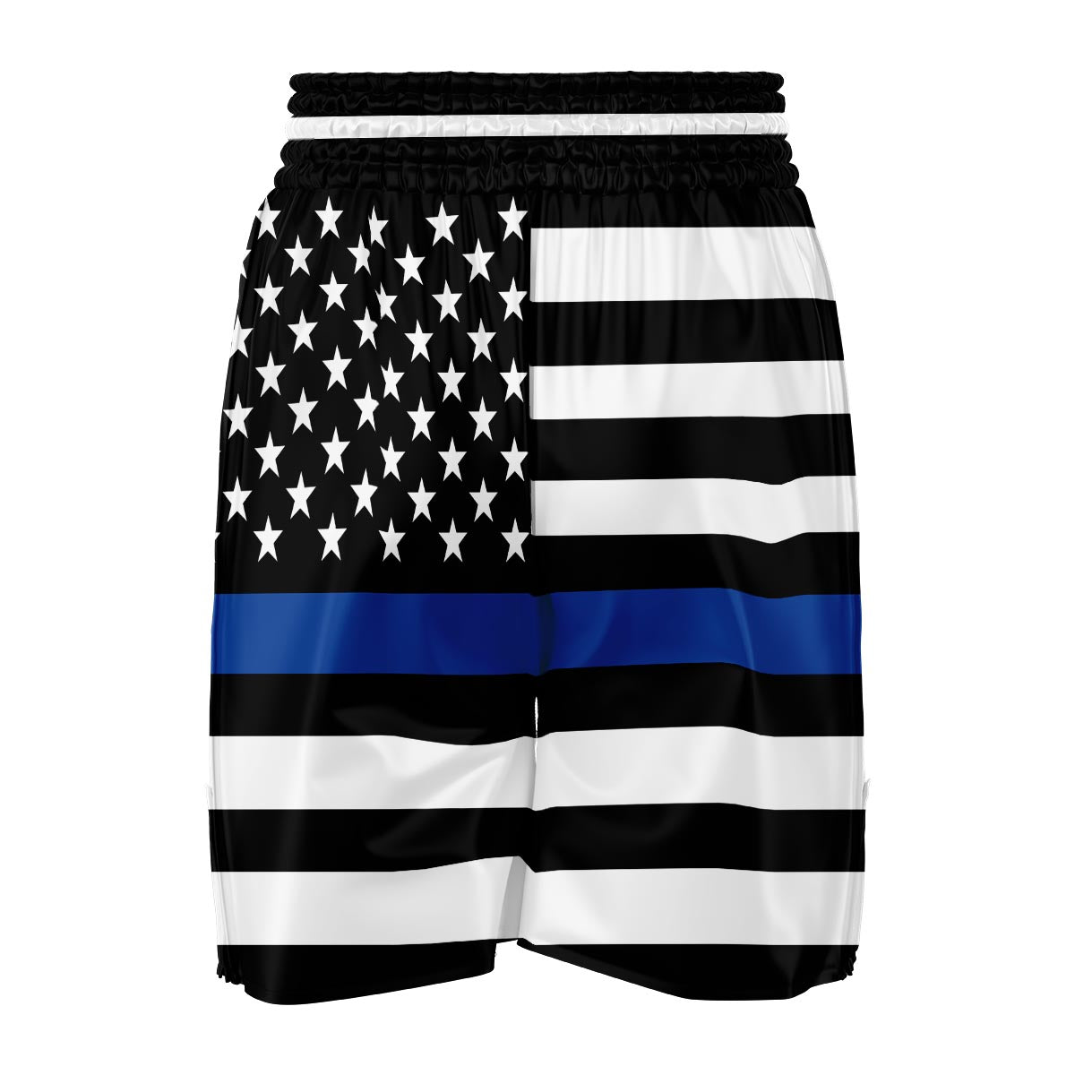 America Flag Blue Thin Line Boxing Shorts-grizzshop