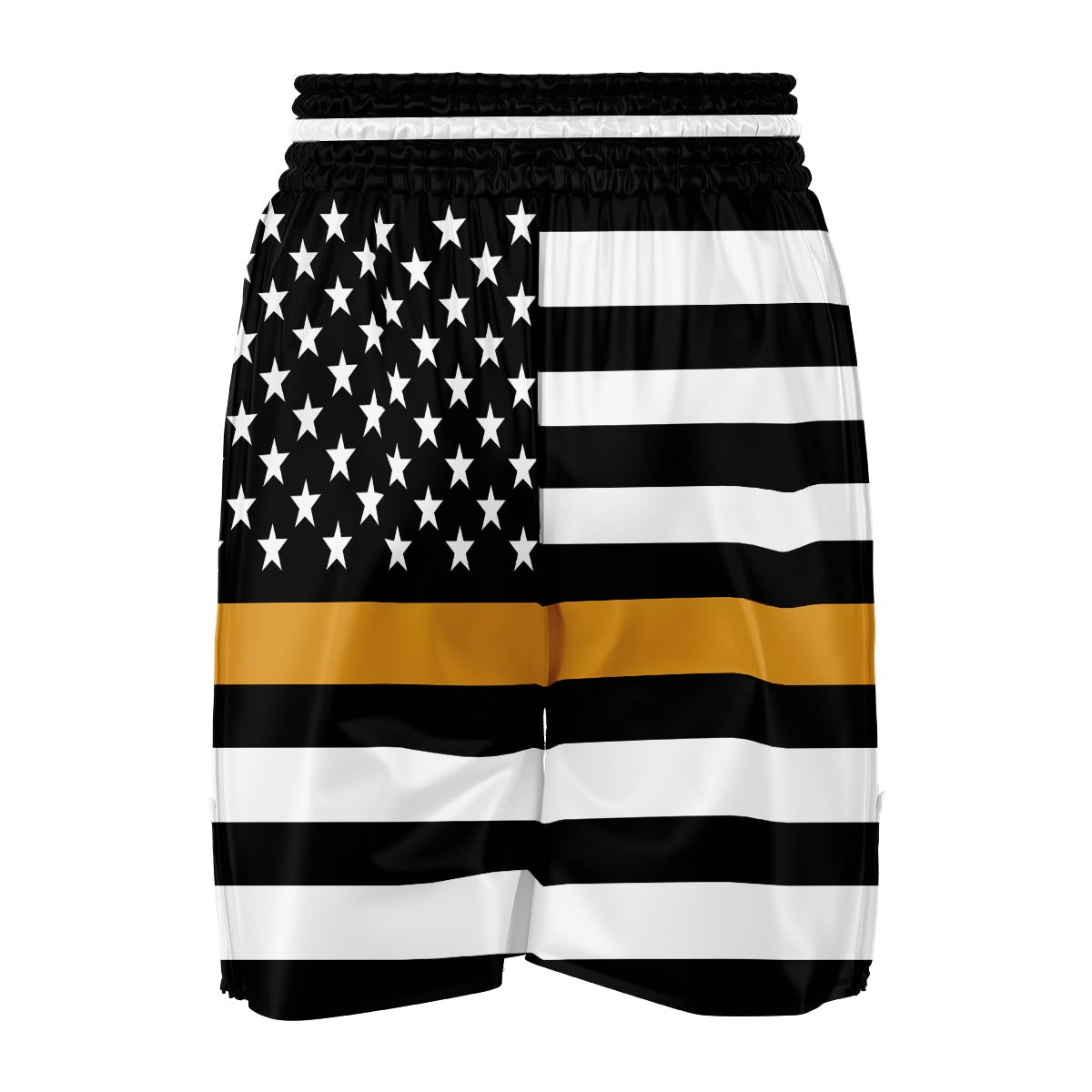 America Flag Gold Thin Line Boxing Shorts-grizzshop