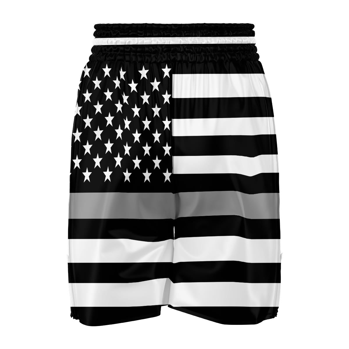America Flag Grey Thin Line Boxing Shorts-grizzshop