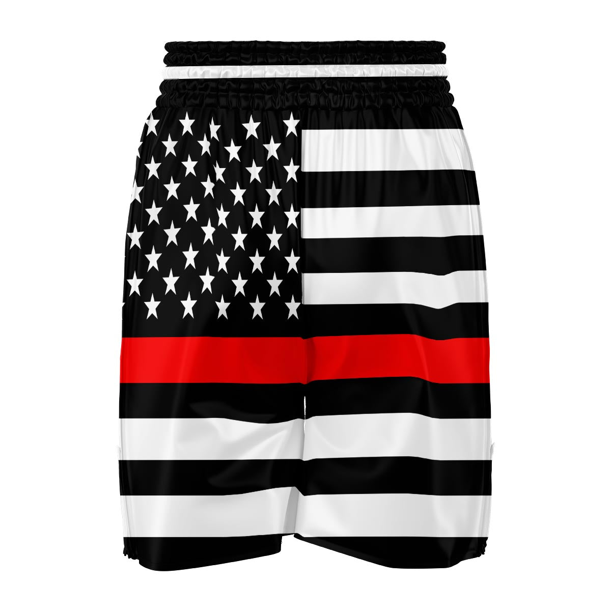 America Flag Red Thin Line Boxing Shorts-grizzshop