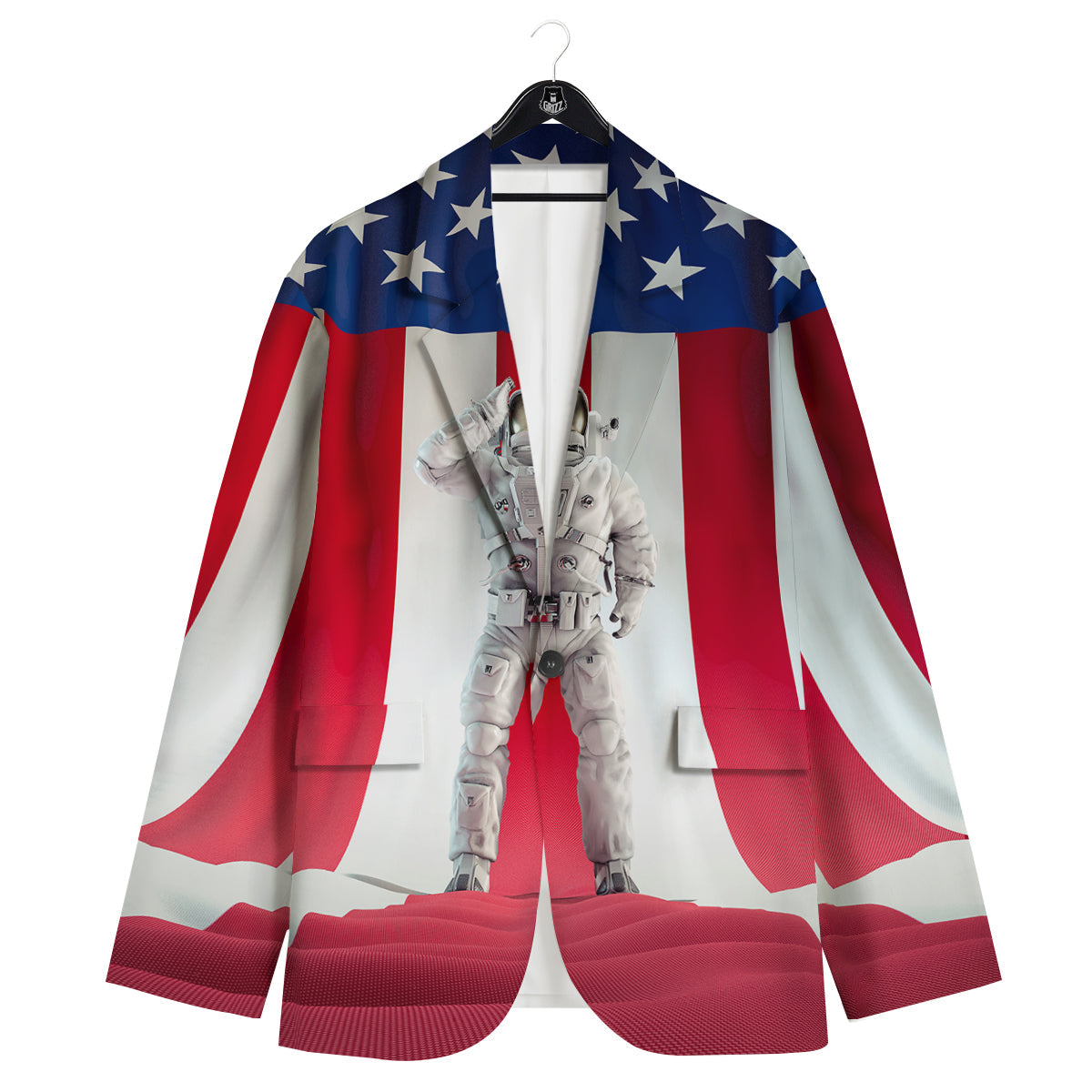American Astronaut Print Men's Sport Coat-grizzshop