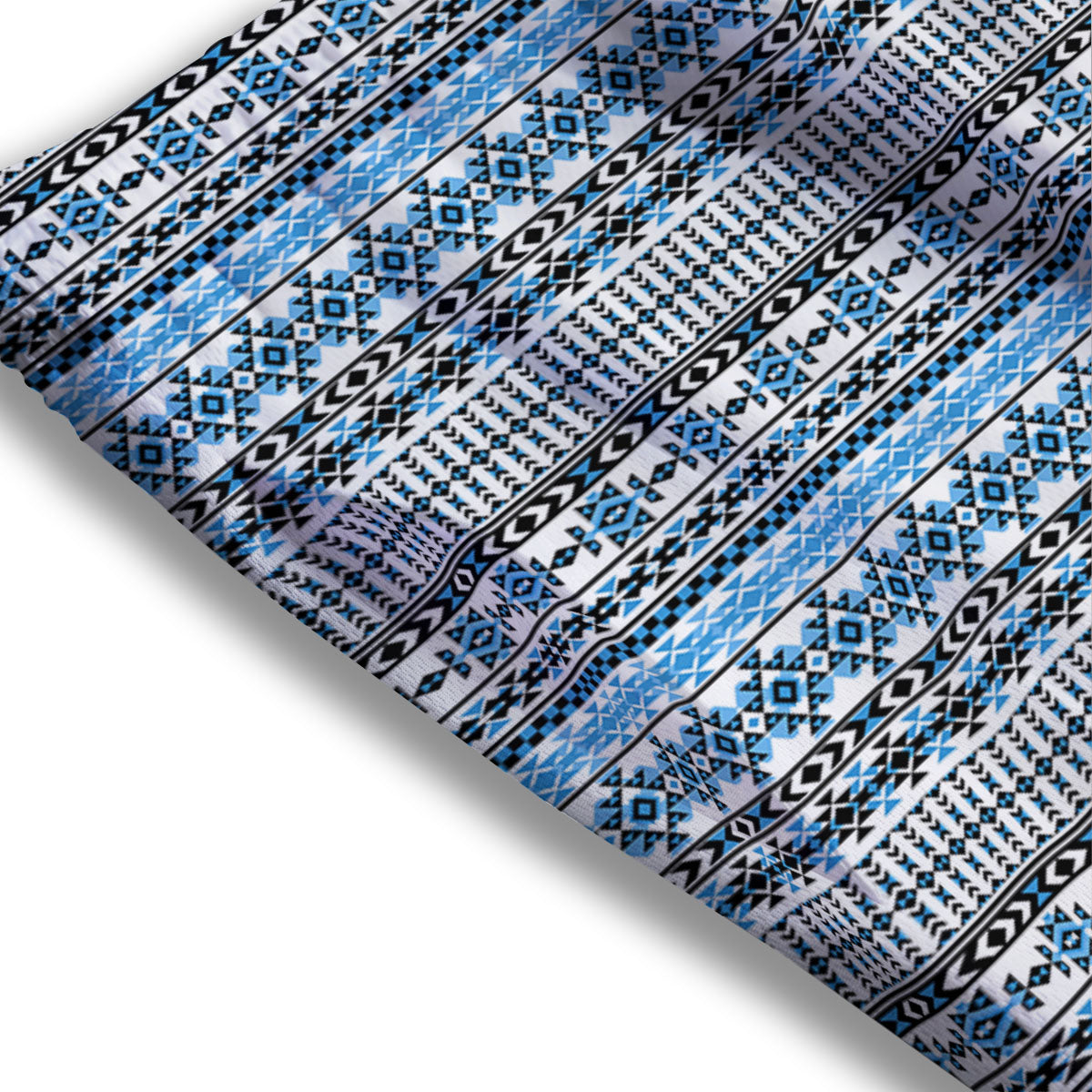 American Aztec Blue Native Print Pattern Mesh Shorts-grizzshop