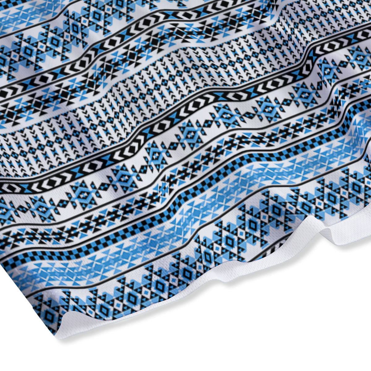 American Aztec Blue Native Print Pattern Mesh Shorts-grizzshop