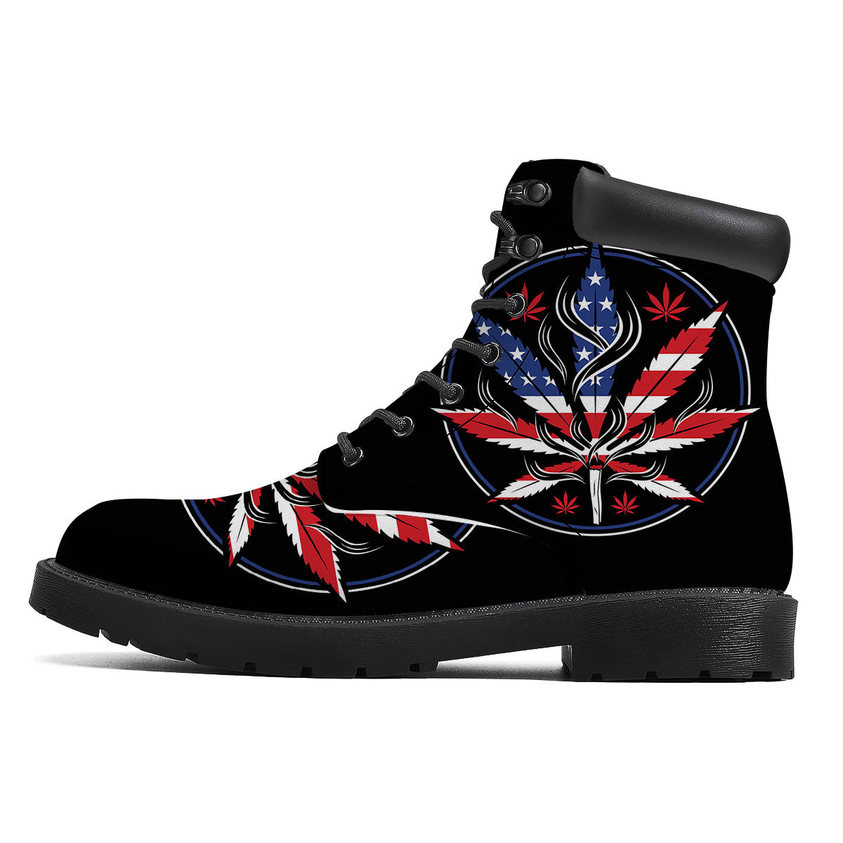 American Cannabis Leaf Flag Print Boots-grizzshop