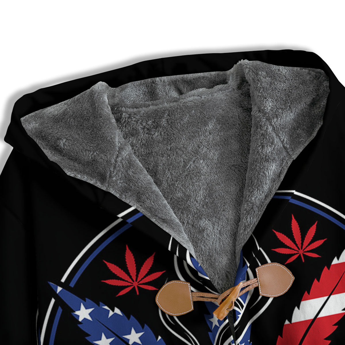 American Cannabis Leaf Flag Print Men's Windbreaker Jacket-grizzshop
