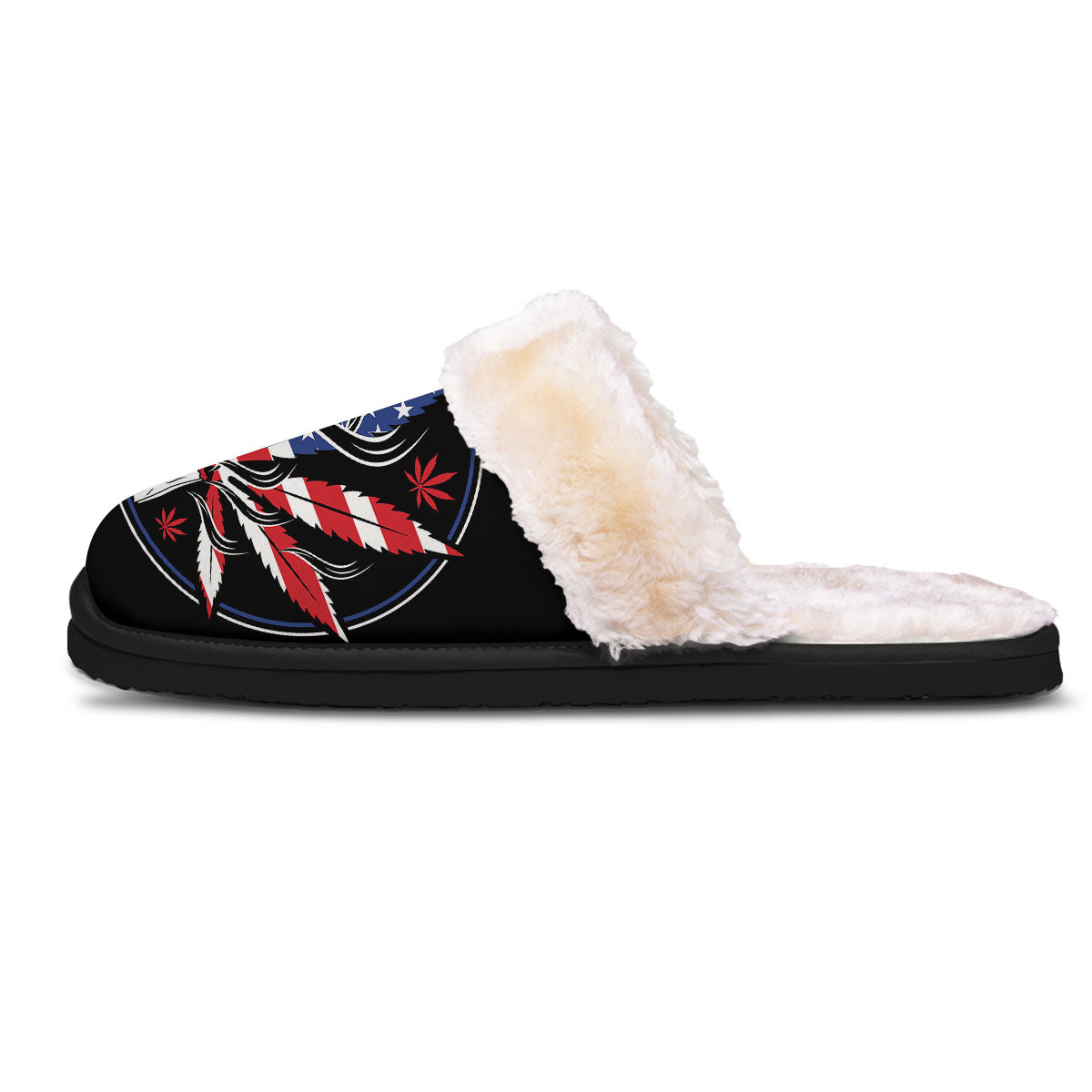 American Cannabis Leaf Flag Print Slippers-grizzshop