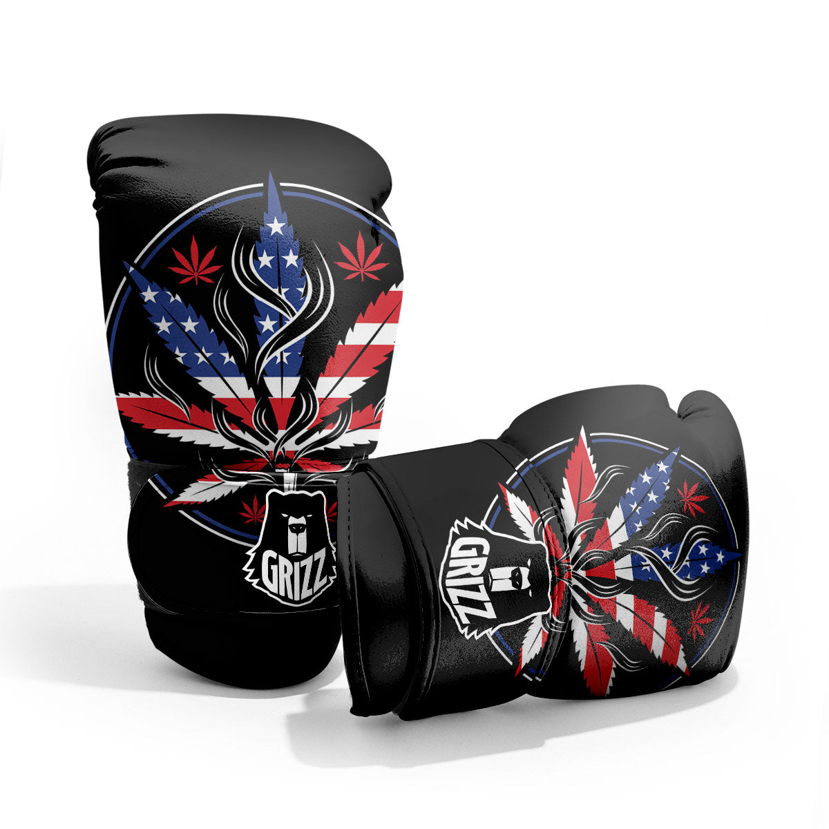 American Cannabis Leaf Flag Print Pro Boxing Glove