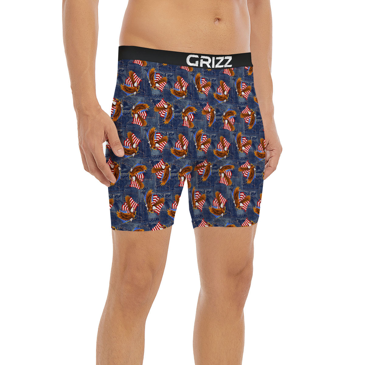 American Eagle Denim Print Pattern Boxer Briefs-grizzshop