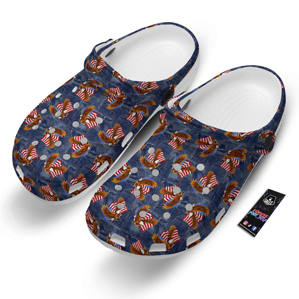 American Eagle Denim Print Pattern Clog-grizzshop