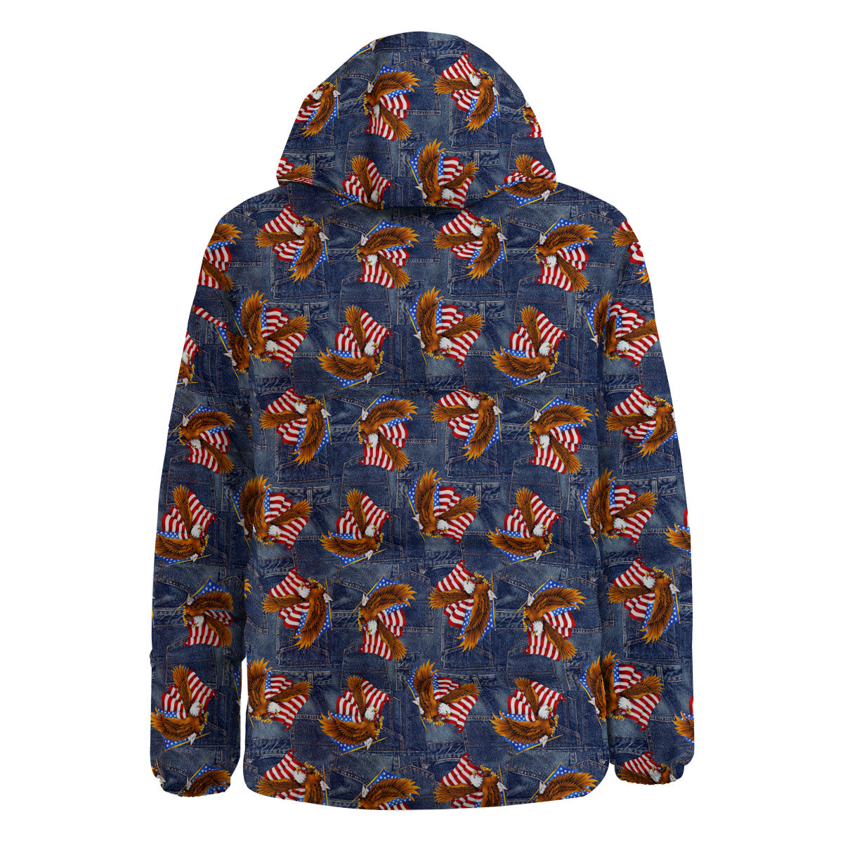 American Eagle Denim Print Pattern Down Jacket-grizzshop