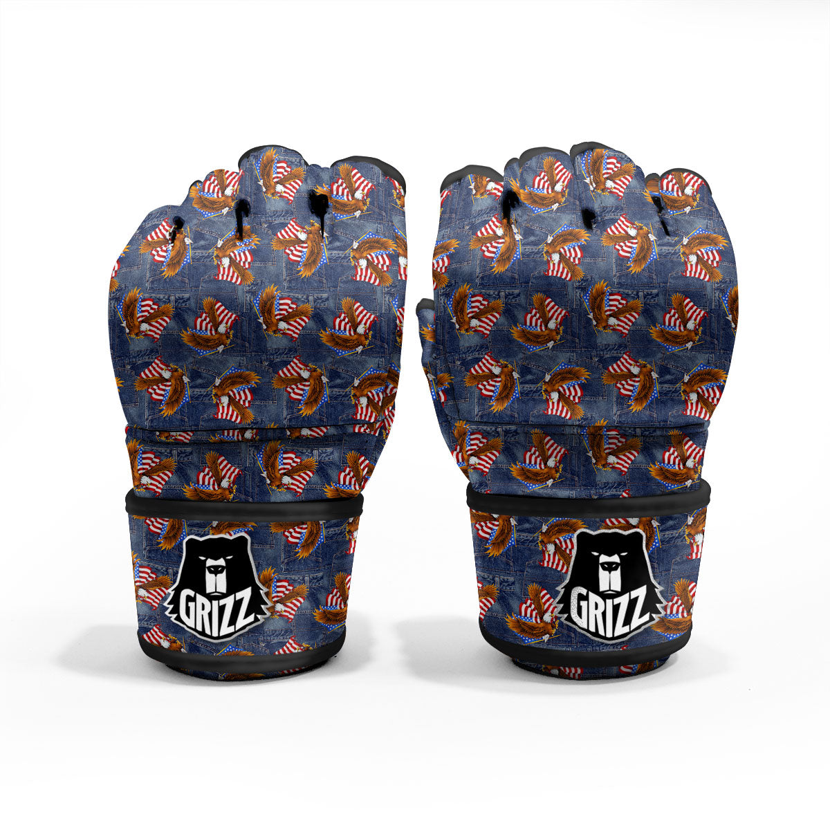 American Eagle Denim Print Pattern MMA Gloves-grizzshop