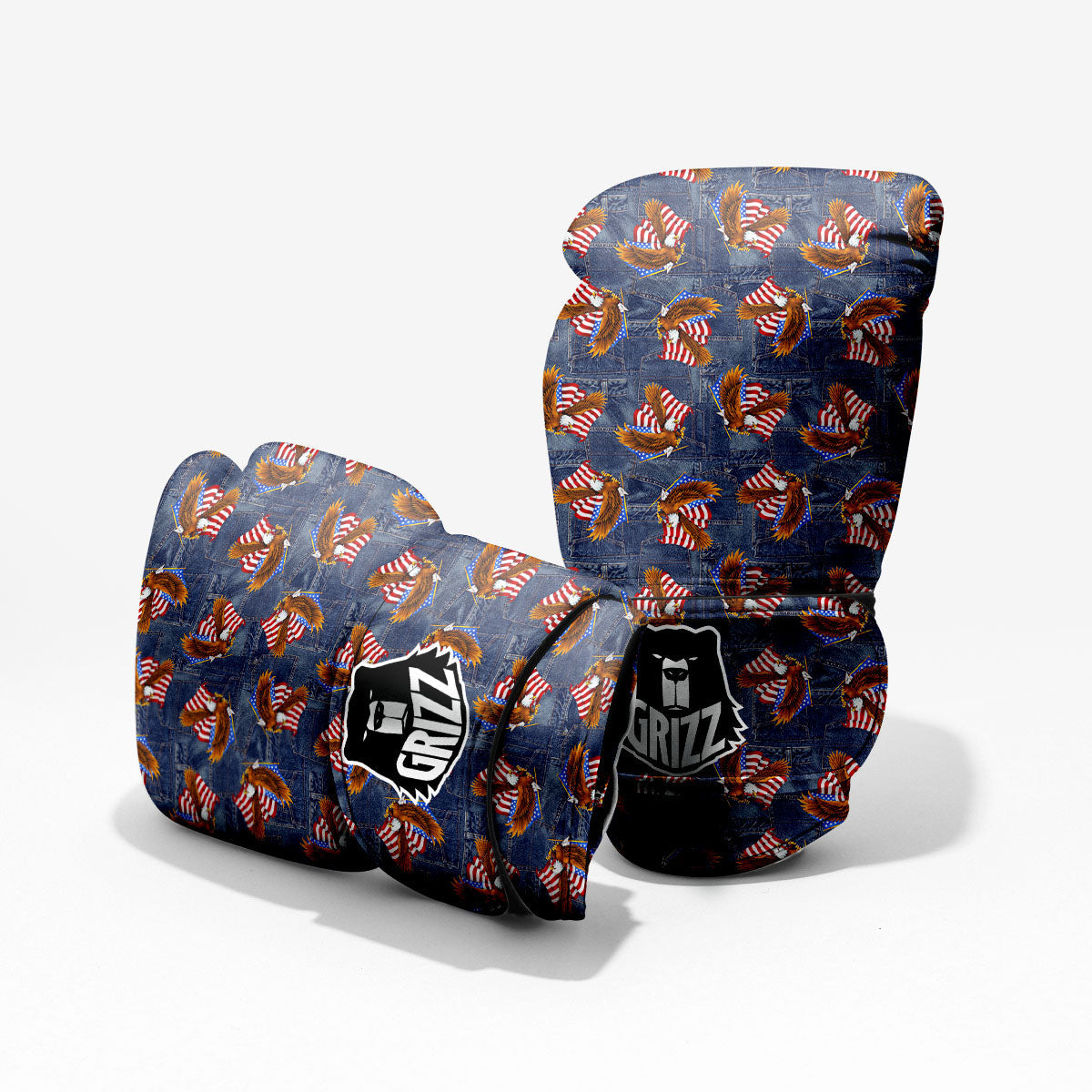 American Eagle Denim Print Pattern Pro Boxing Glove