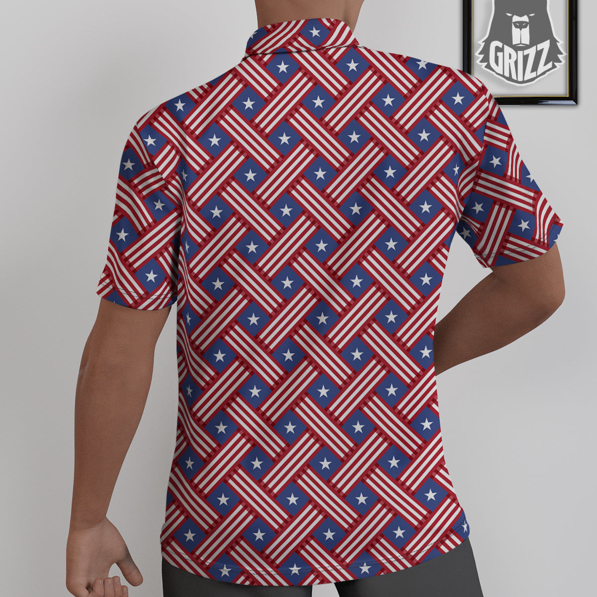 American Flag 4th of July Print Pattern Untucked Shirts-grizzshop
