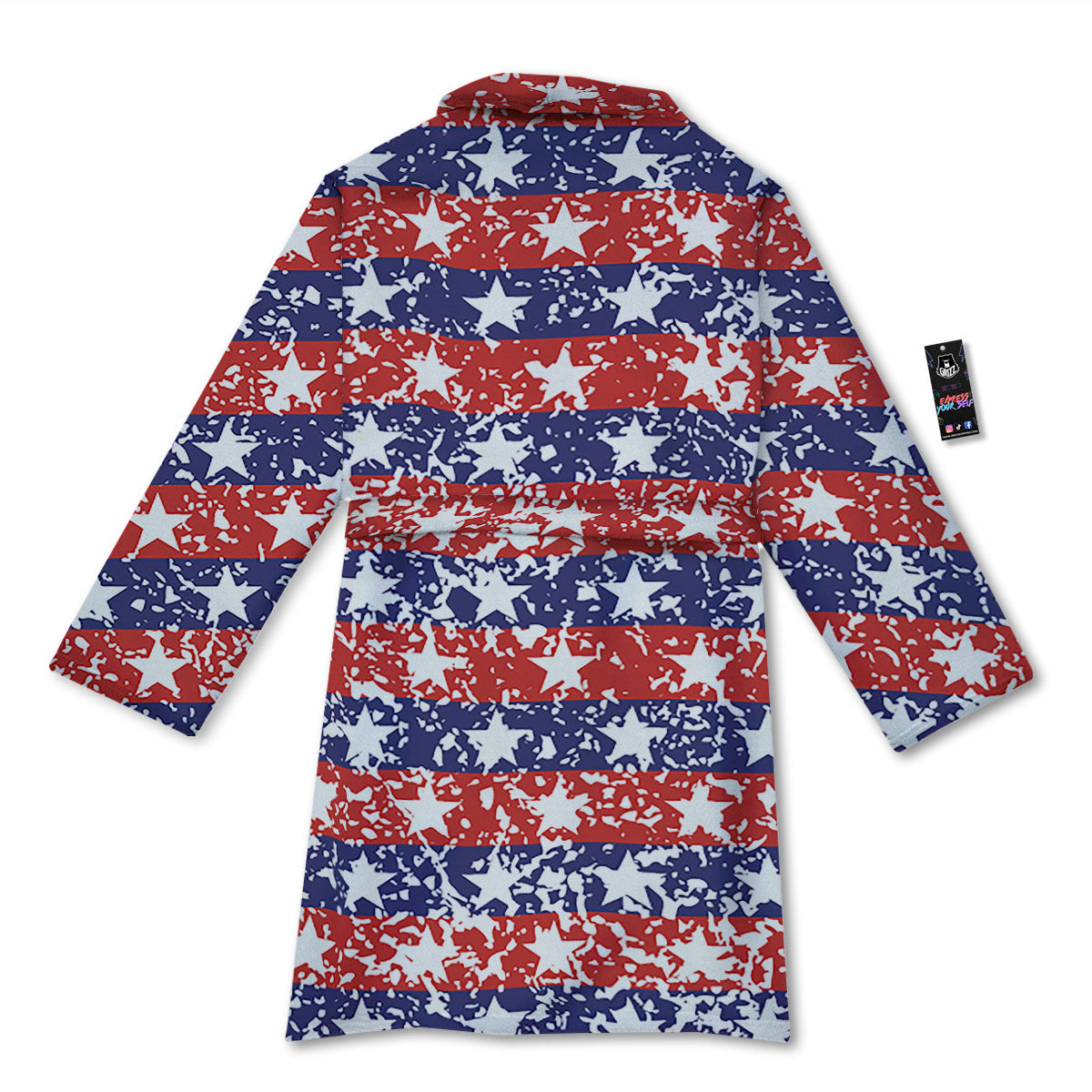 American Flag Abstract Print Bathrobe-grizzshop