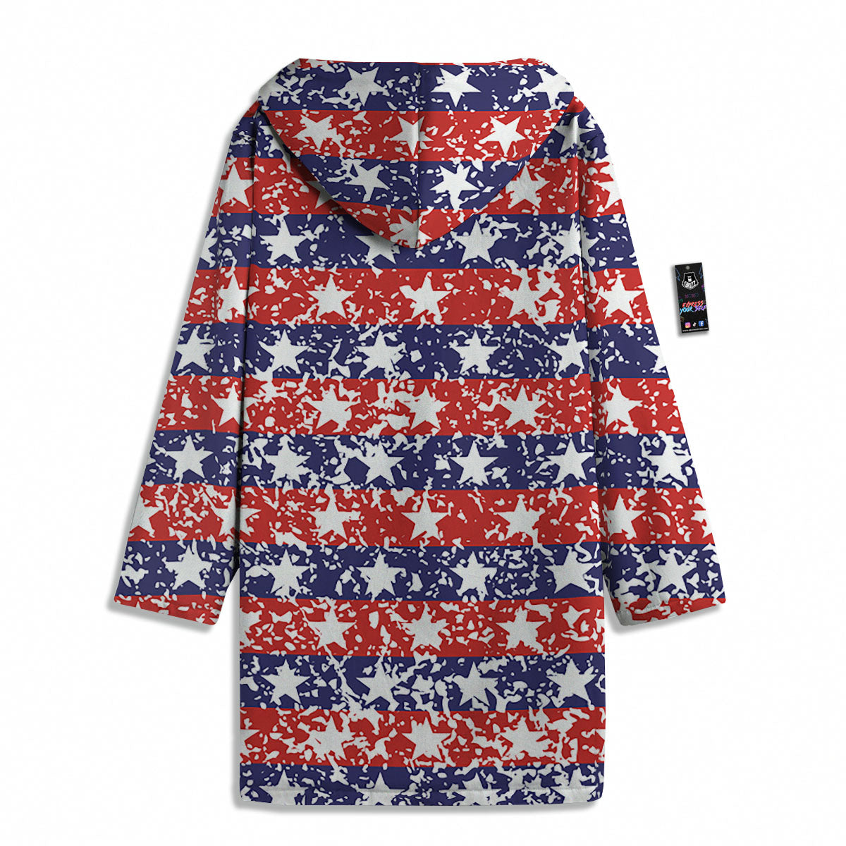 American Flag Abstract Print Men's Windbreaker Jacket-grizzshop