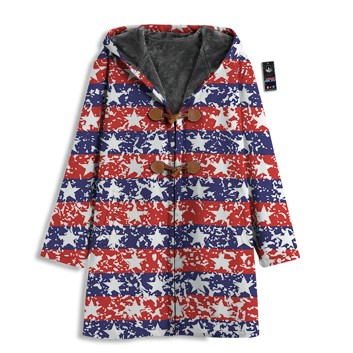 American Flag Abstract Print Men's Windbreaker Jacket-grizzshop