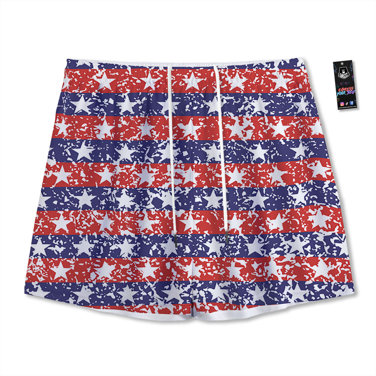 Argyle Red And Green Print Pattern Mesh Shorts