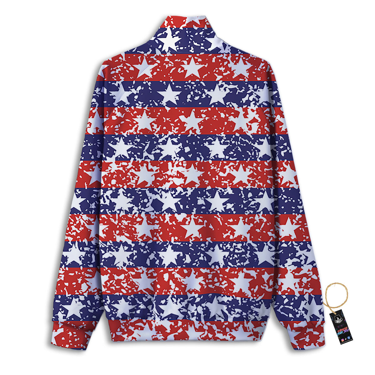 American Flag Abstract Print Track Jacket-grizzshop