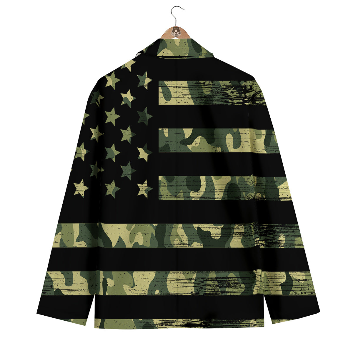 American Flag Camouflage Print Men's Blazer-grizzshop