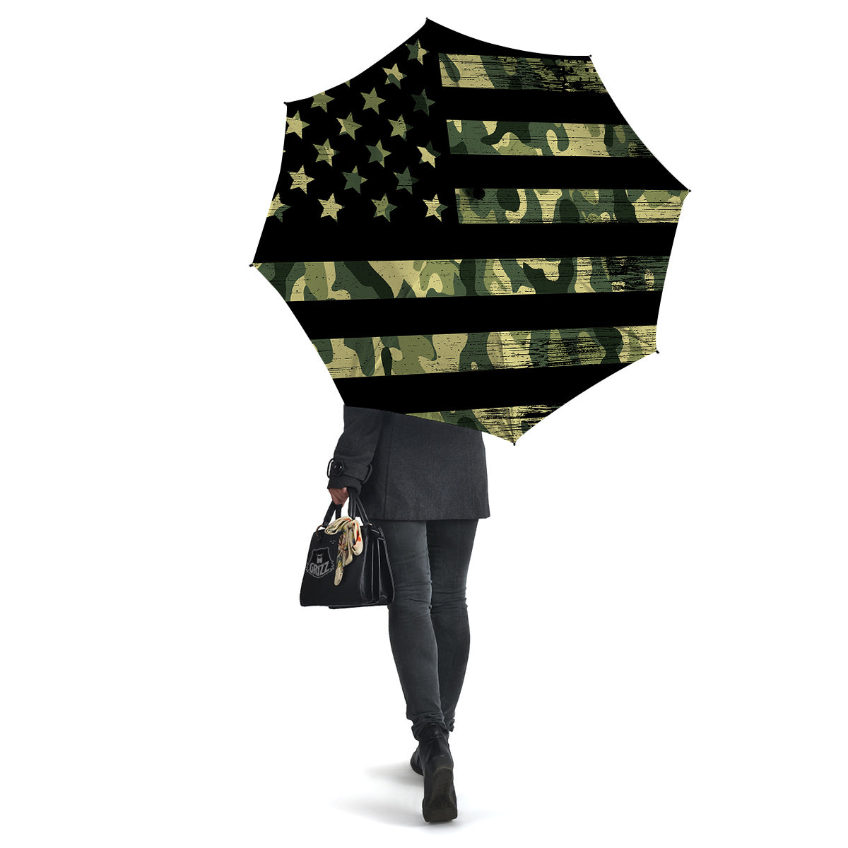 American Flag Camouflage Print Umbrella-grizzshop