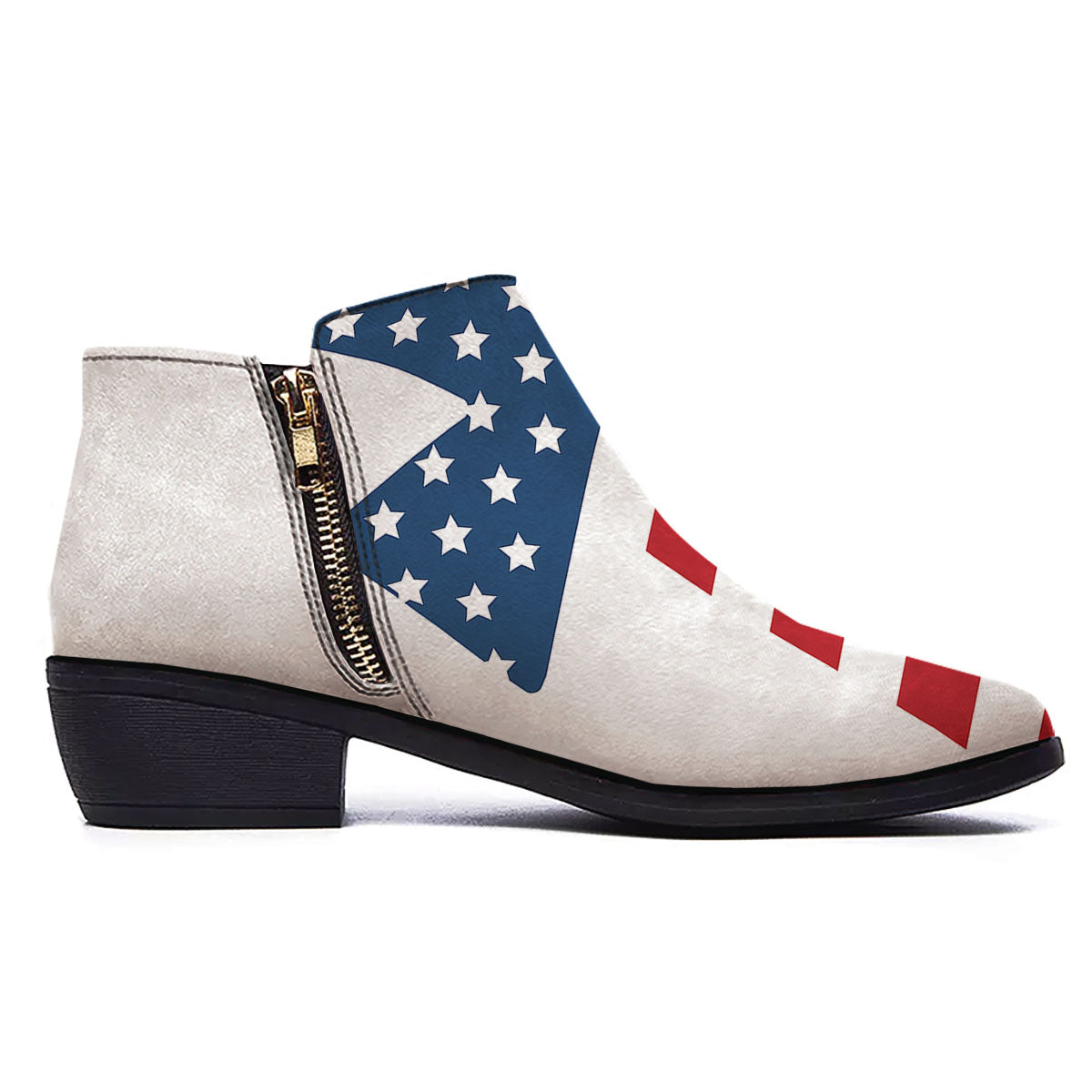 American Flag Christian Cross Print Ankle Boots-grizzshop