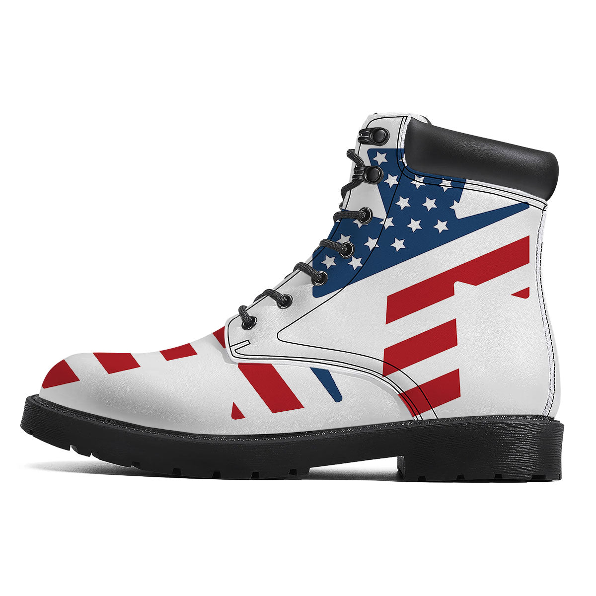 American Flag Christian Cross Print Boots-grizzshop