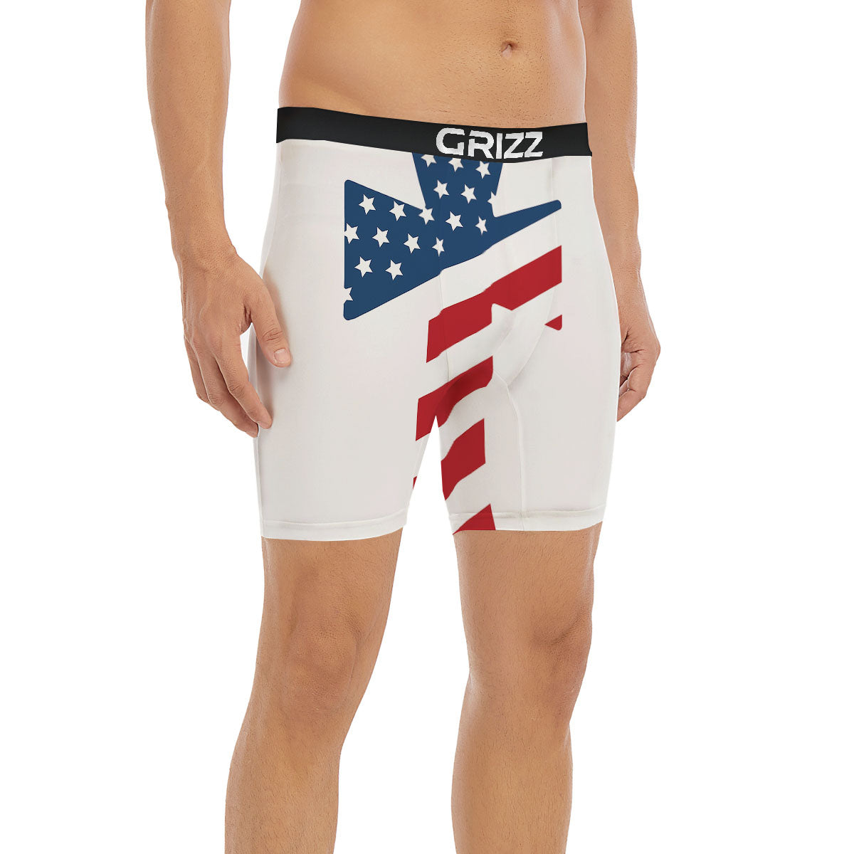 American Flag Christian Cross Print Boxer Briefs-grizzshop