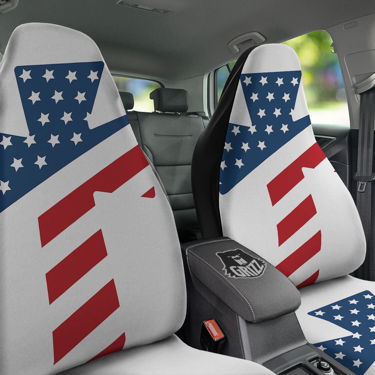 American Flag Christian Cross Print Car Seat Covers-grizzshop