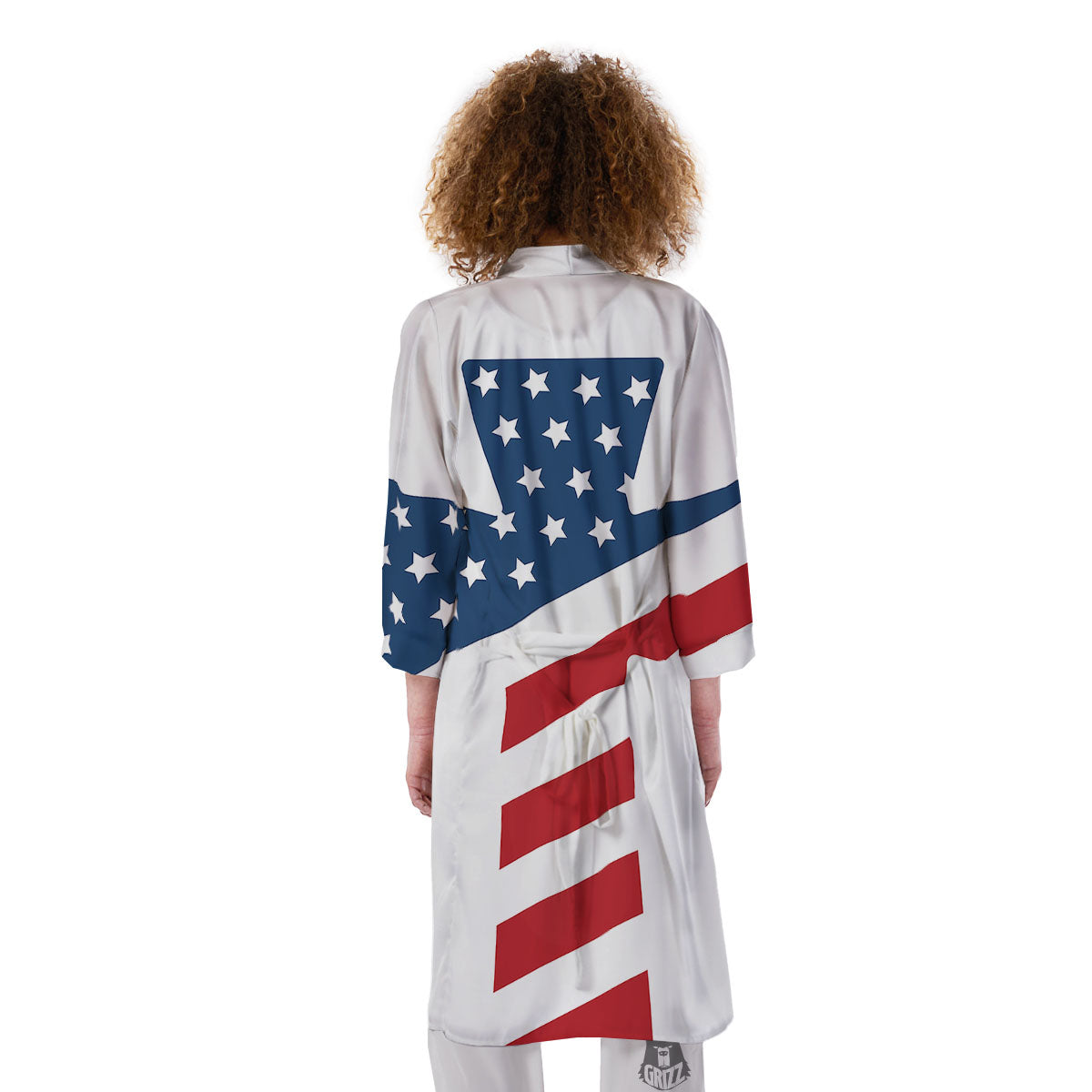 American Flag Christian Cross Print Kimono-grizzshop