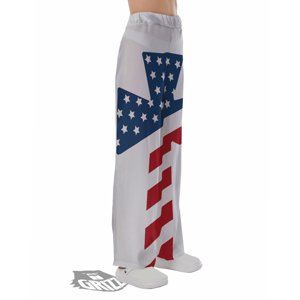 American Flag Christian Cross Print Pajama Pants-grizzshop
